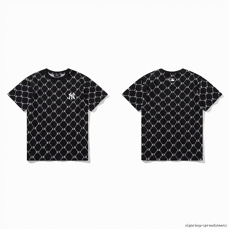 MLB full - print style black T - shirt