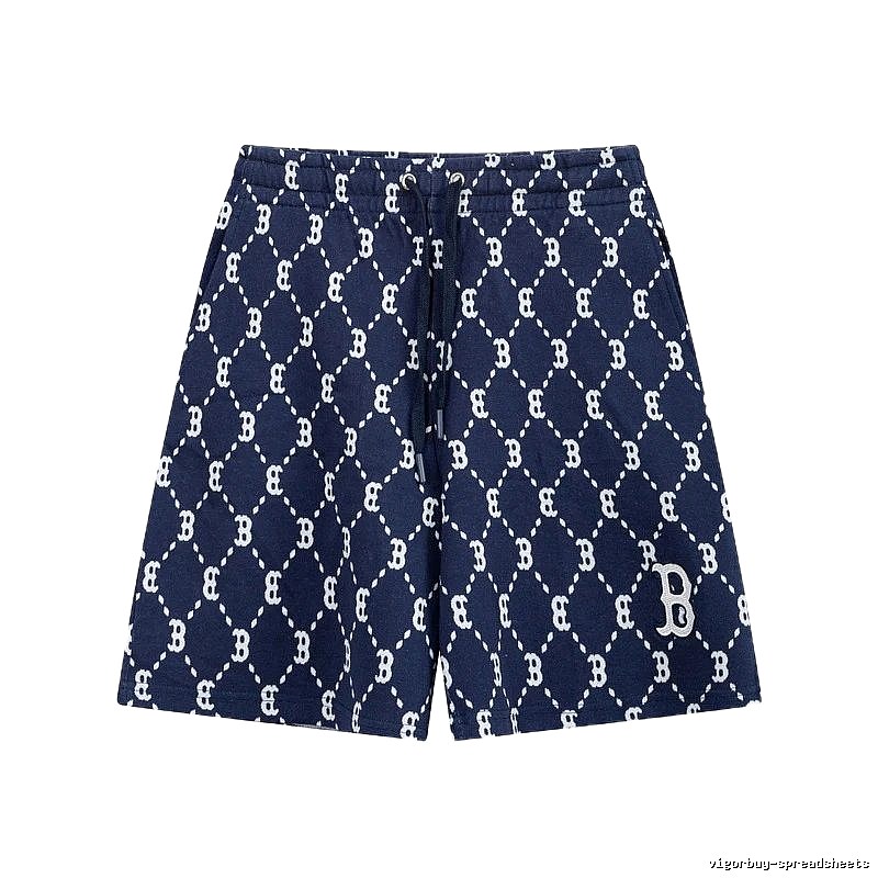 MLB full-print style navy blue shorts