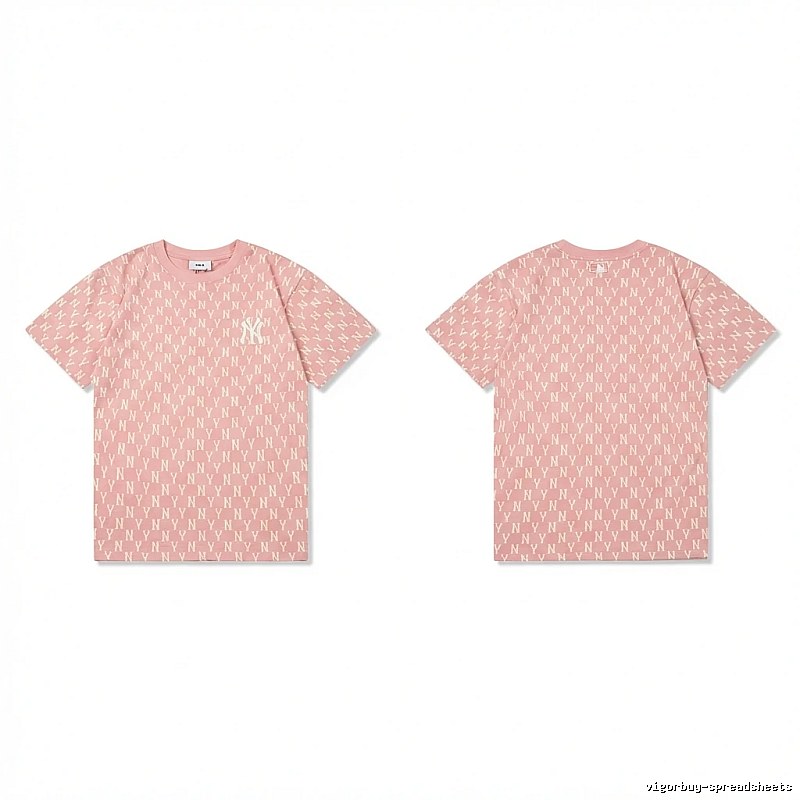 MLB full - print style pink T - shirt