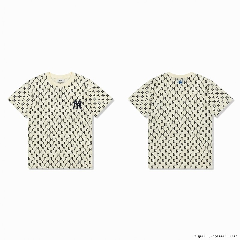 MLB full-print trendy style white T-shirt