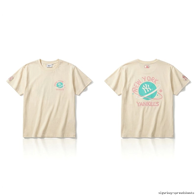MLB New York Yankees trendy brand beige T-shirt