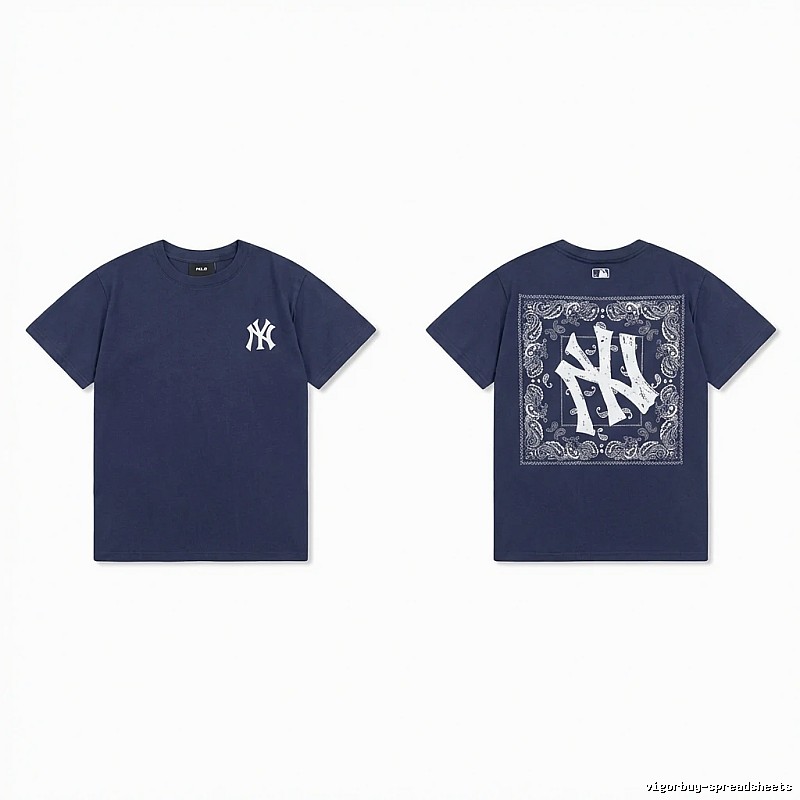 MLB Printed Trendy Style Navy Blue T-shirt