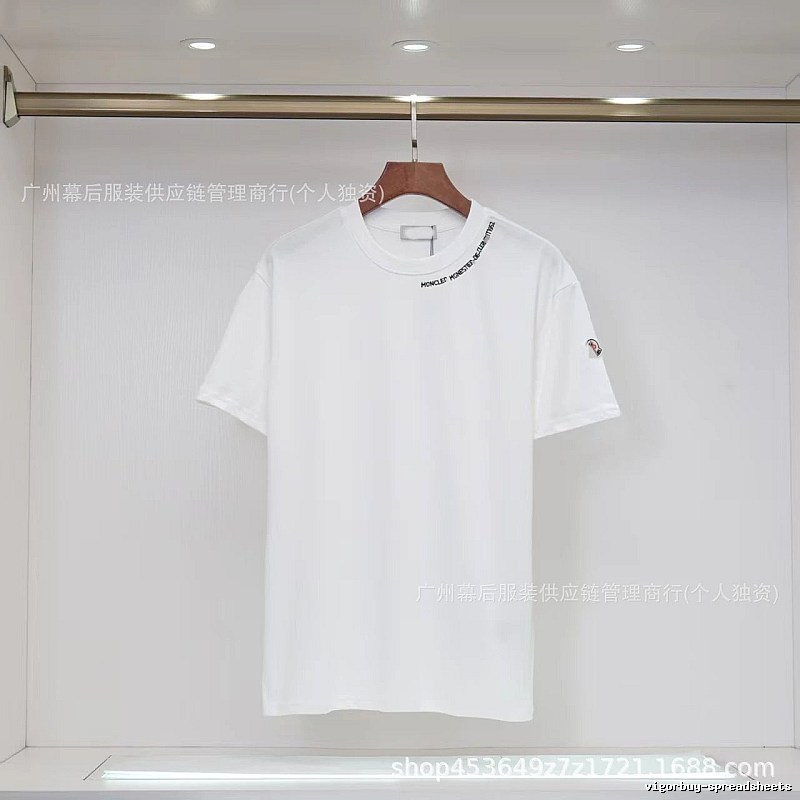 Moncler Embroidered Casual Style White Short-sleeve T-shirt