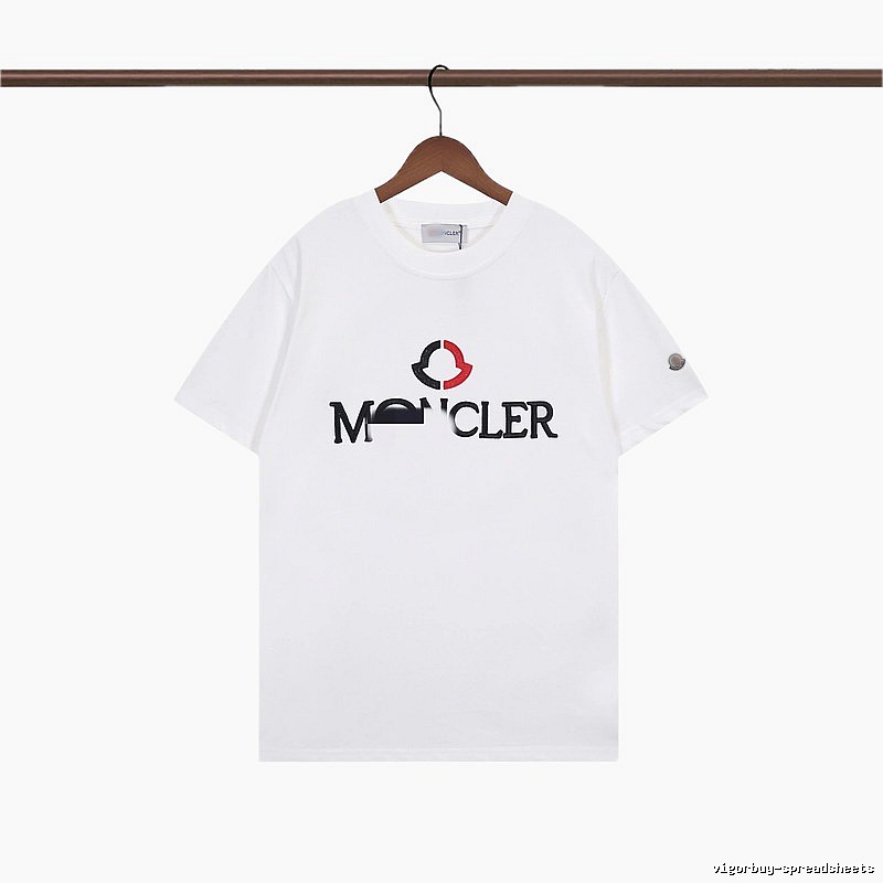 Moncler Embroidered Casual Style White T-Shirt