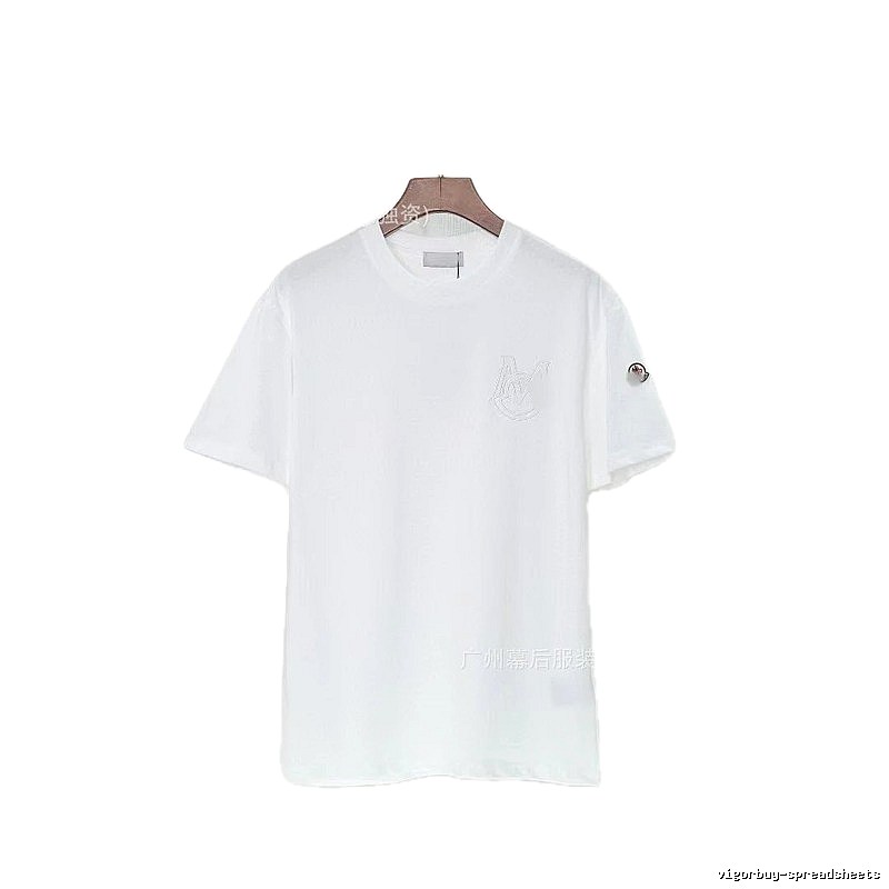 Moncler Embroidered Collection Casual-style White T-Shirt