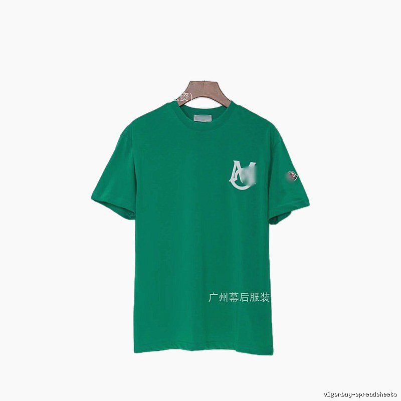 Moncler Letter Print Casual Style Green Short-sleeve T-shirt