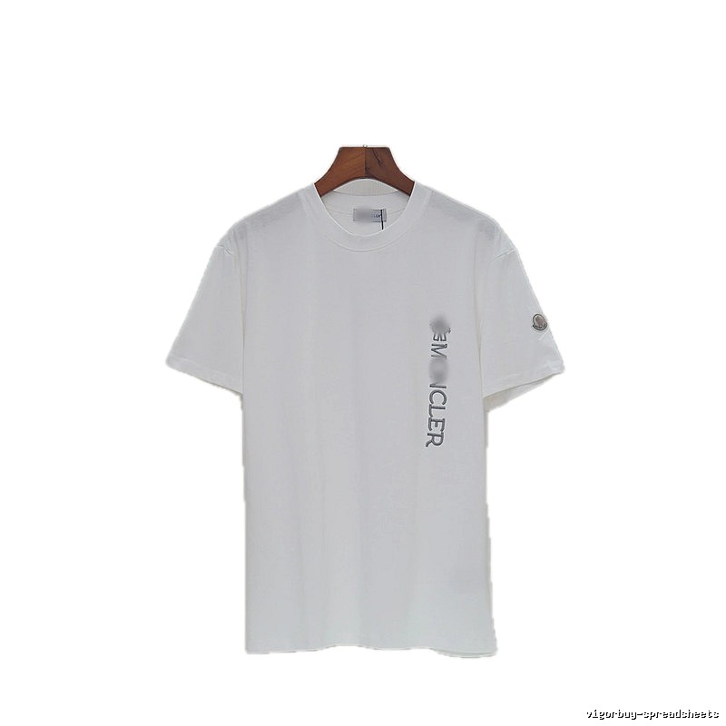 Moncler Letter Print Casual Style White T-Shirt