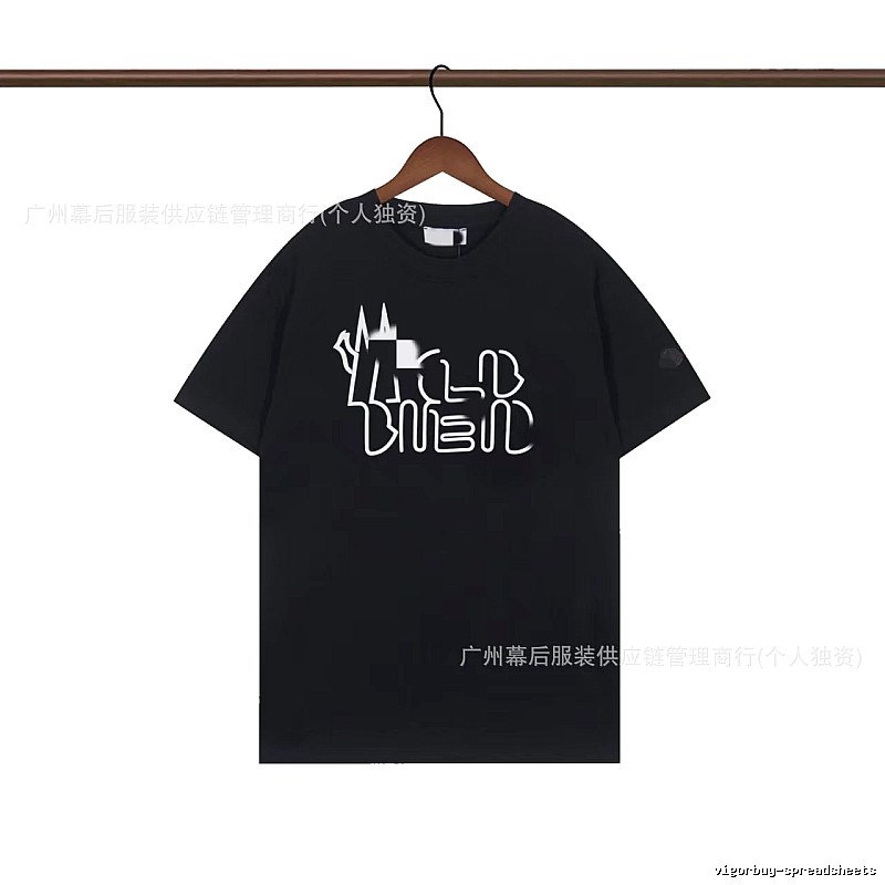 Moncler Neon Print Trendy & Cool Black T-Shirt