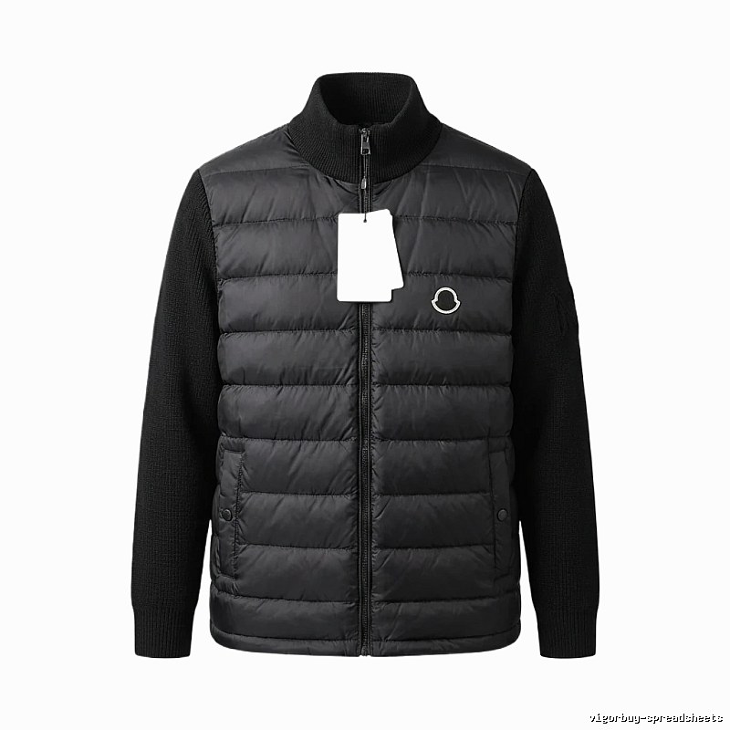 Moncler patchwork fashionable black coat