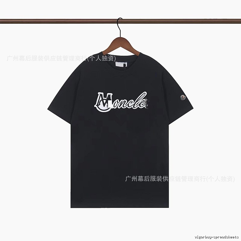 Moncler Printed Collection Streetwear Style Black T-Shirt