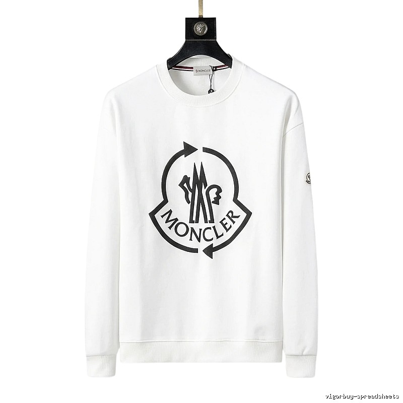 Moncler Round - neck Trendy and Cool White Sweatshirt