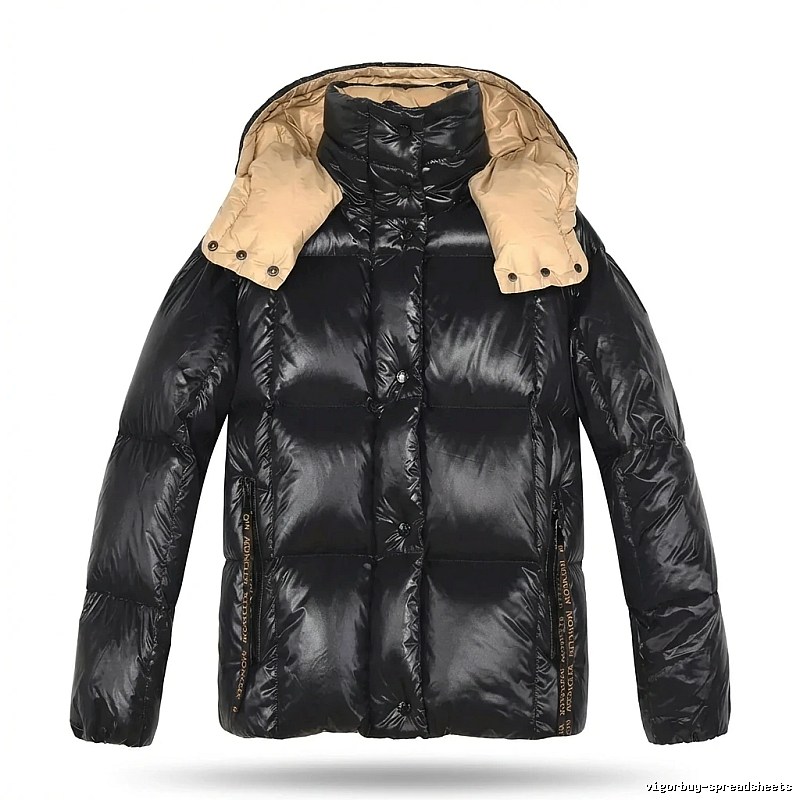 Moncler shiny and stylish black down jacket
