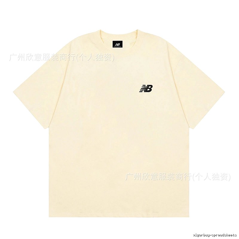New Balance Casual Minimalist Beige Short-sleeve T-shirt