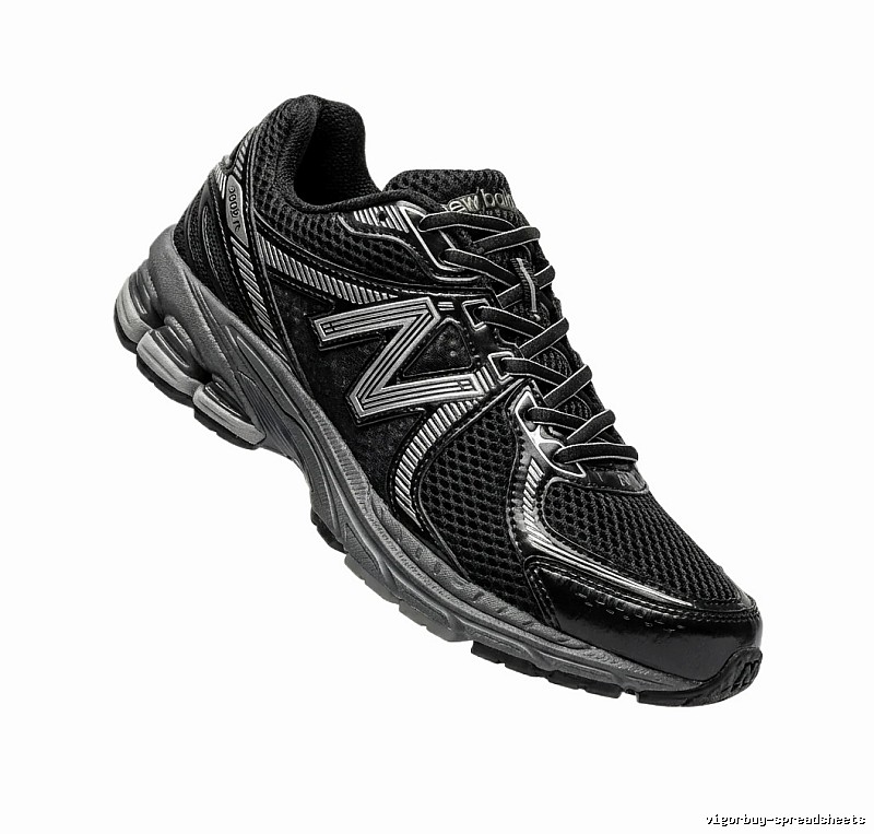 New Balance retro-style black and grey sports shoes