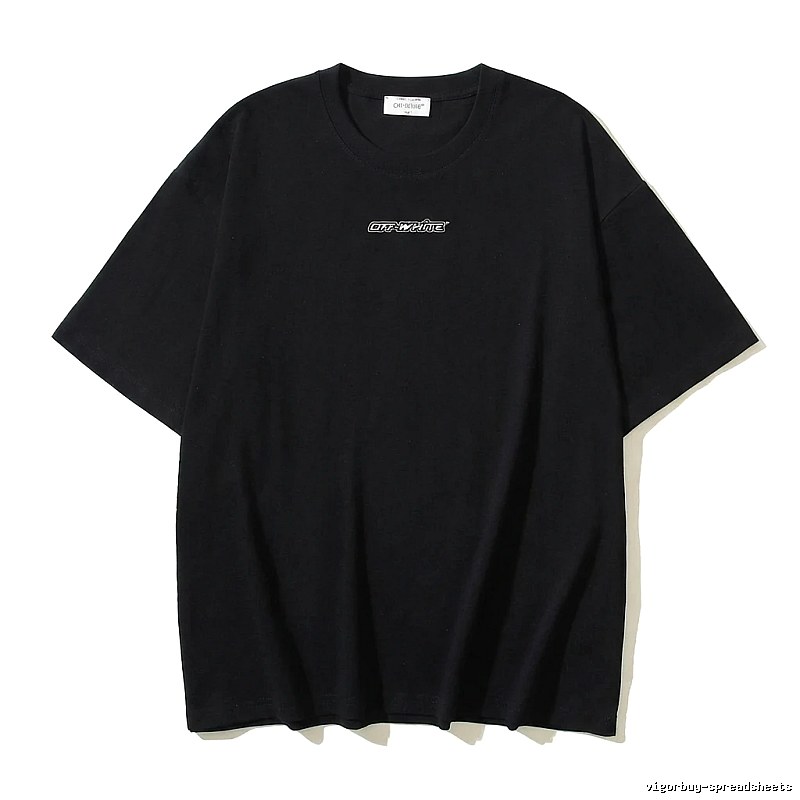 Off-White minimalist style black T-shirt