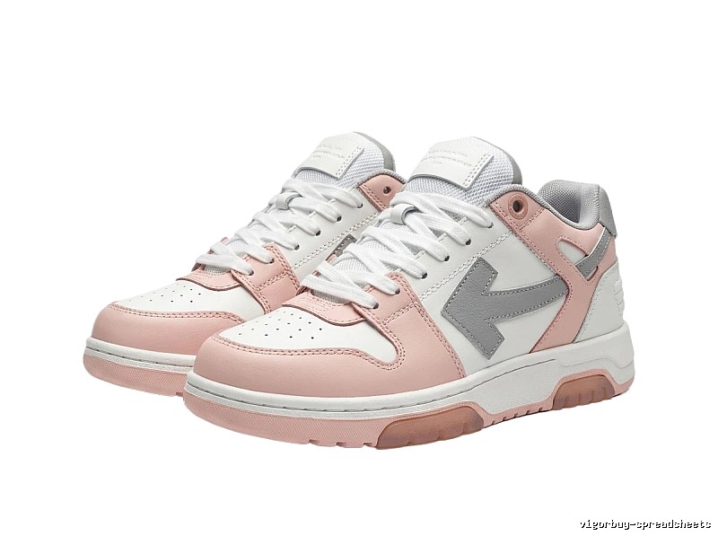 Off-White Pink and White Casual Sports Shoes