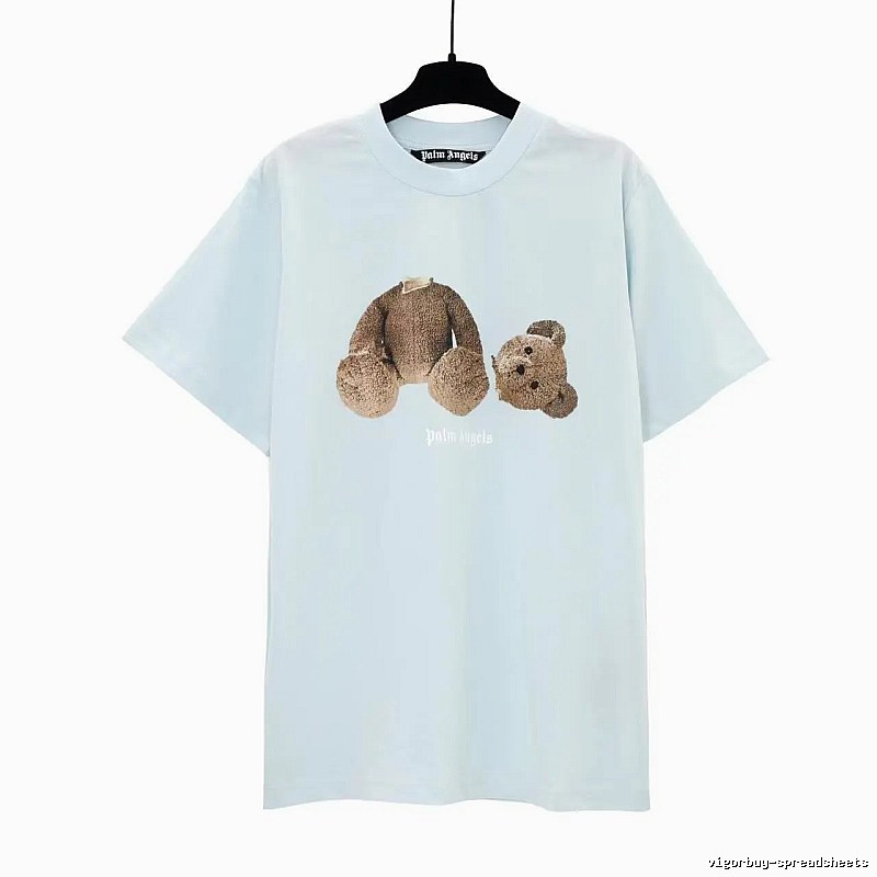 Palm Angels Weekend Bear graphic T-shirt White Colorful Bear for Weekend Wear