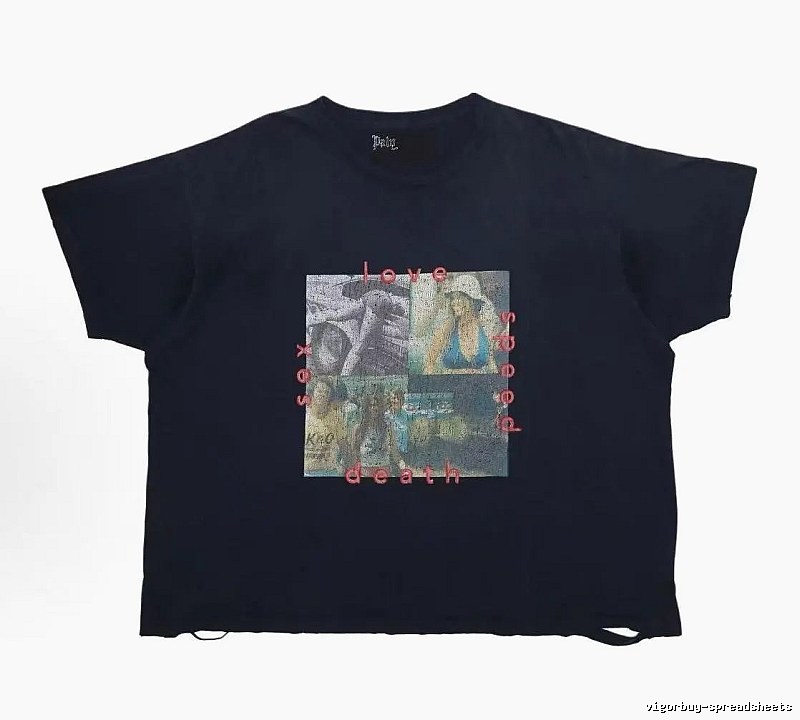 Paly Hollywood Collage Vintage Black T-Shirt