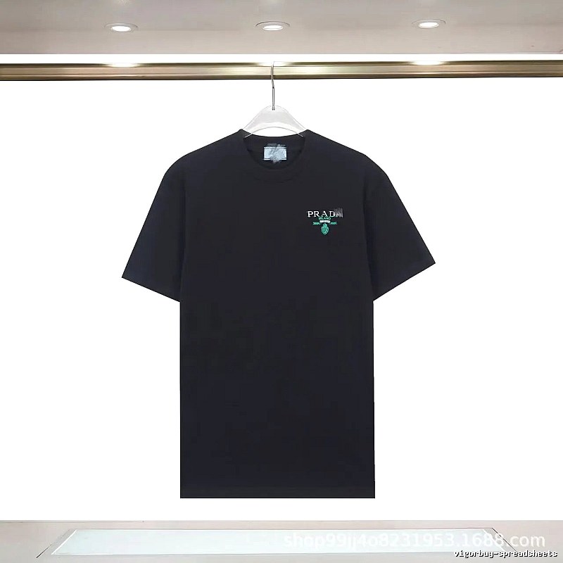 Prada Logo Minimalist Style Black T-Shirt