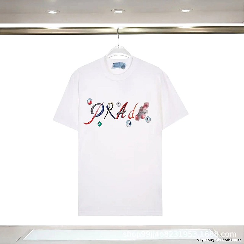 Prada Street Style White Short-sleeve T-shirt with Colorful Print