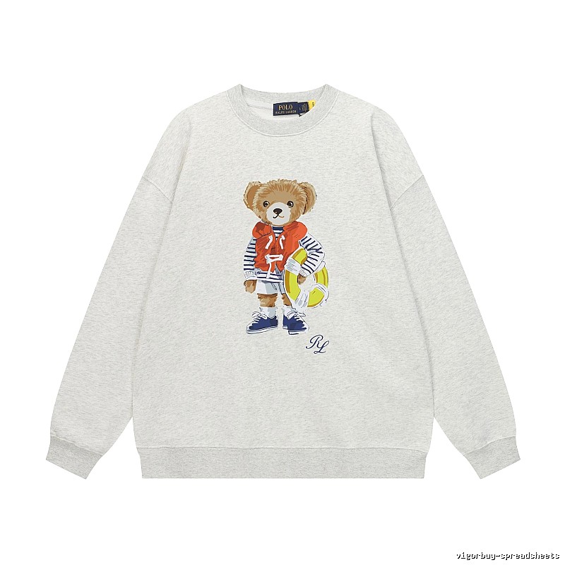 Ralph Lauren Bear Print Light Grey Sweatshirt