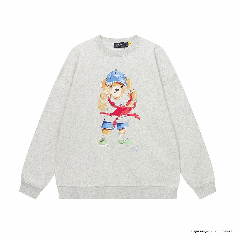 Ralph Lauren cartoon bear light gray sweatshirt