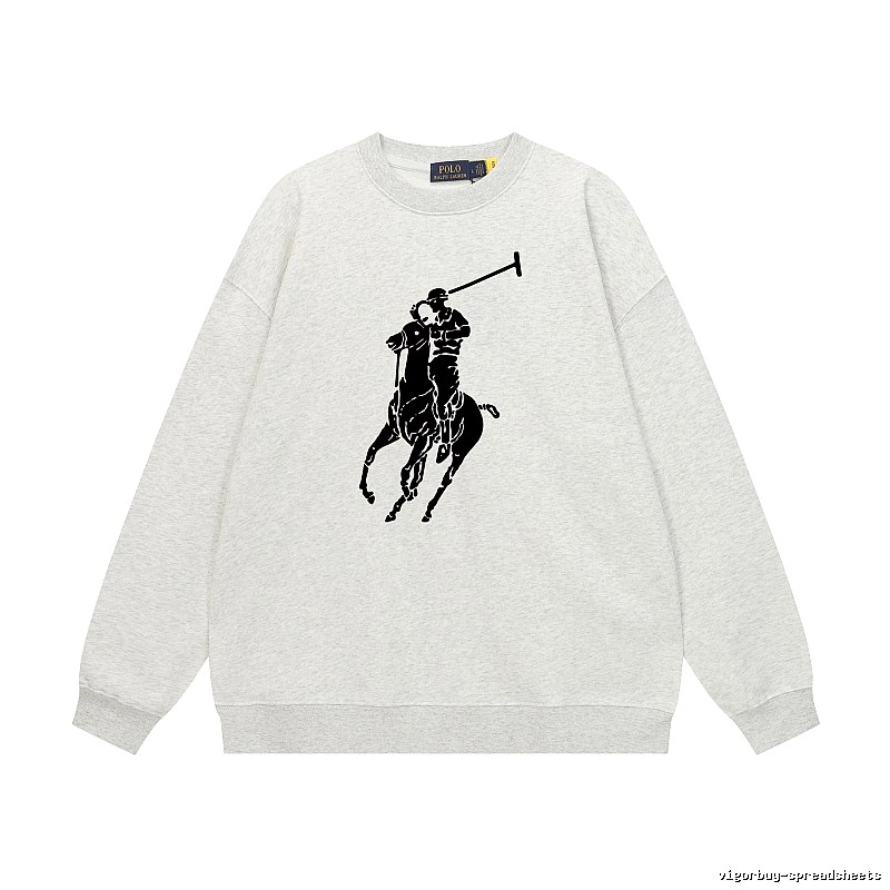 Ralph Lauren Polo Retro - style Light Gray Sweatshirt