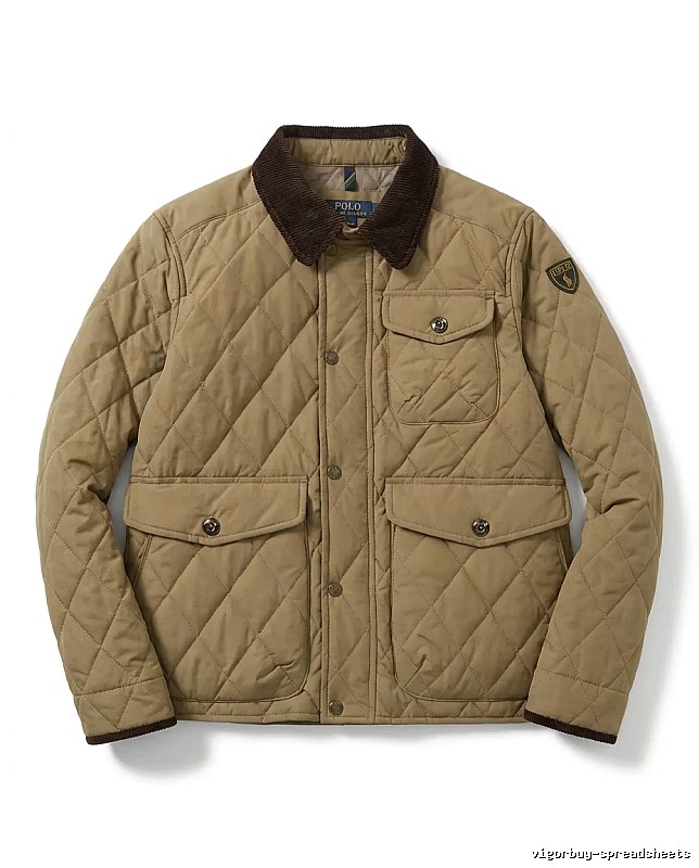 Ralph Lauren quilted retro-style khaki coat