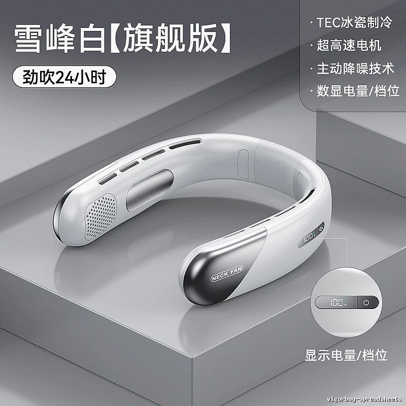 Rechargeable Wearable Neck Fan For Commuter Cooling 2400mah White