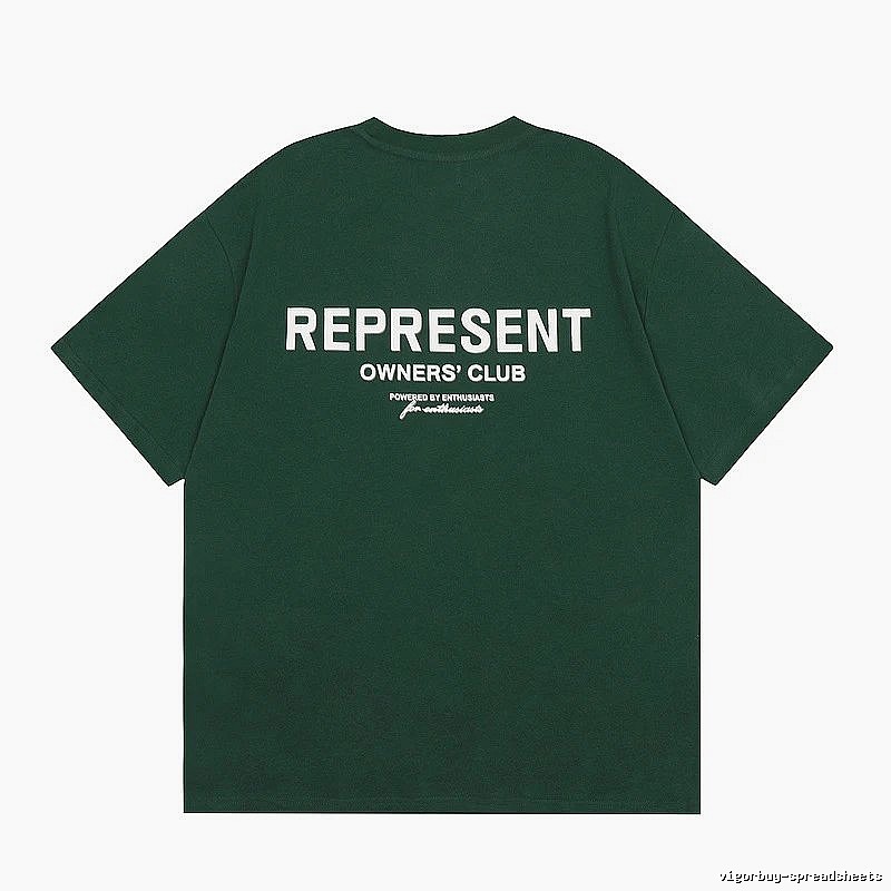 Represent Green Style 801 Owners Club T-Shirt Streetwear Look Logo
