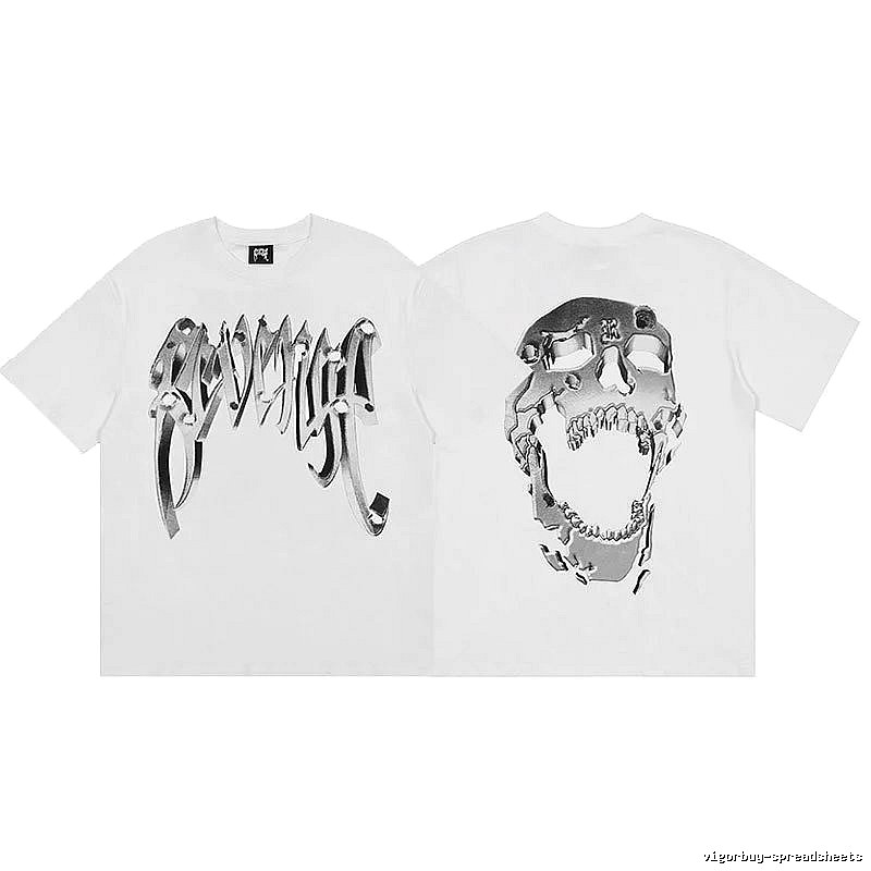 Revenge White Skull Graphic T-Shirt Poolside Style