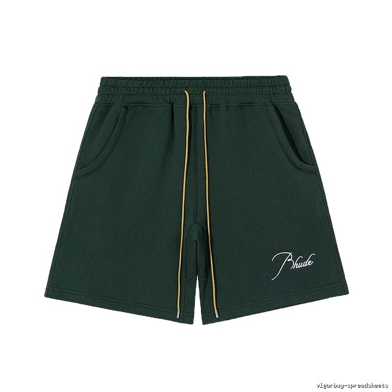 RHUDE casual style dark green shorts