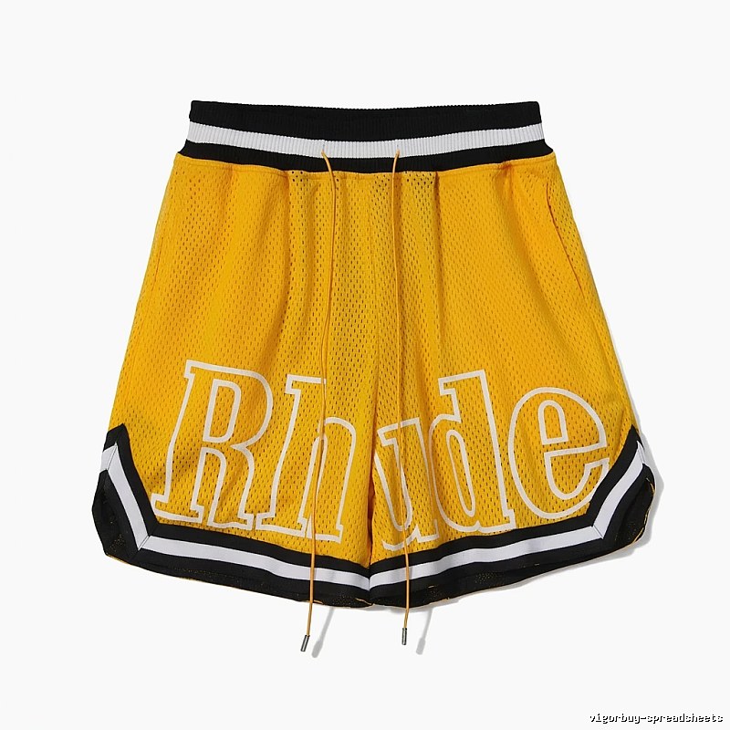 RHUDE sporty yellow shorts