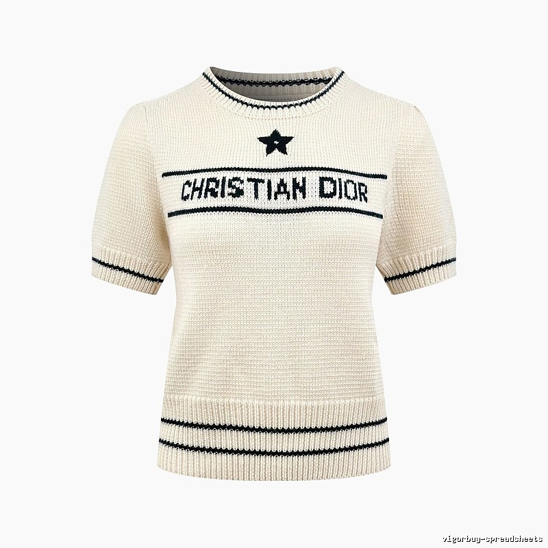 Short Sleeve Knit Sweater in Black by Dior
