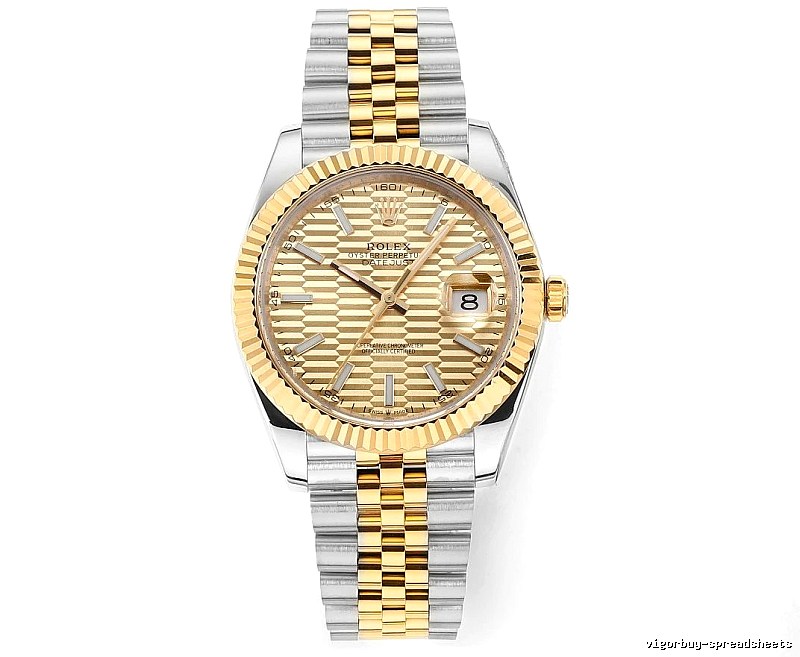 Silver And Gold Two-Tone Datejust Watch by Rolex - Outdoor Edit
