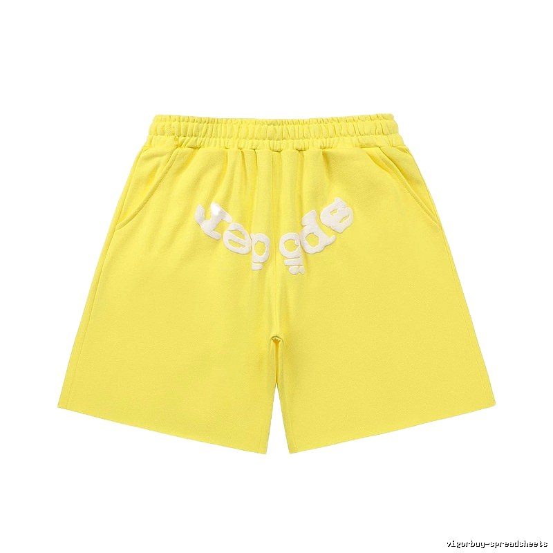 Sp5der casual style yellow shorts