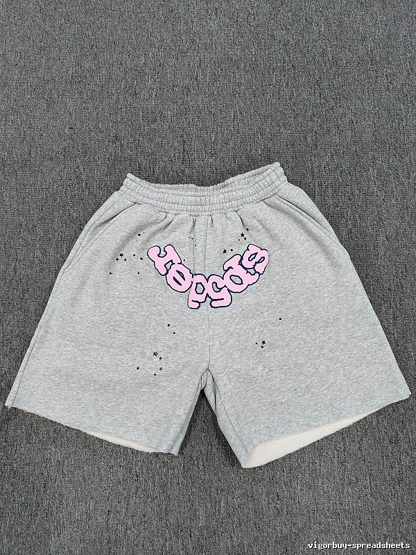 Sp5der Printed Street Style Grey Shorts