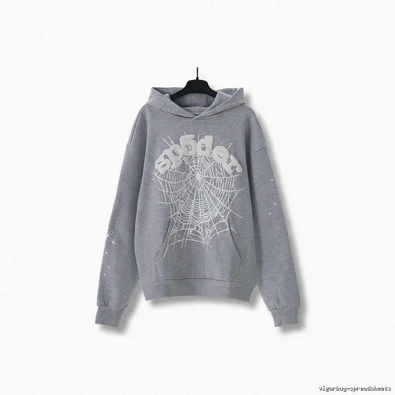 Sp5der Spider Web Print Grey Sweatshirt