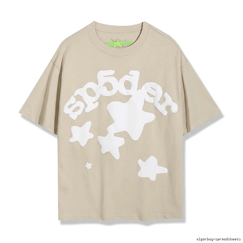 Sp5der Star Trendy Brand Khaki T-shirt