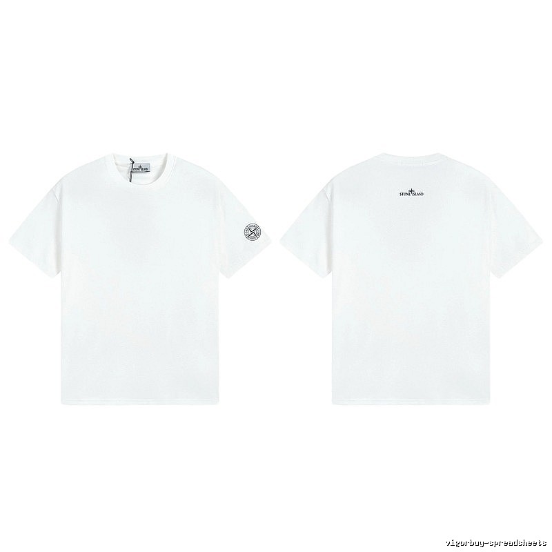 Stone Island Badge Minimalist Style White Short-sleeve T-shirt