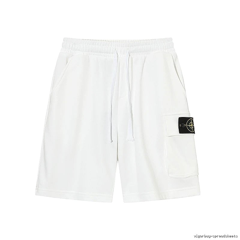 Stone Island Compass Series Workwear Style White Shorts