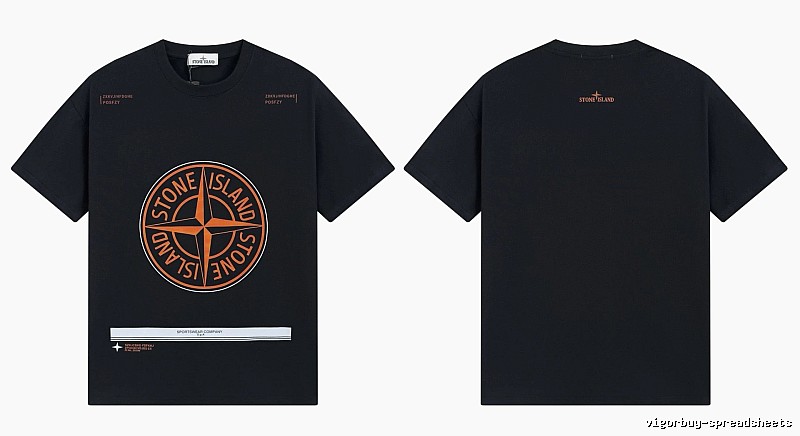 Stone Island Compass Techwear Style Black Short Sleeve T-Shirt