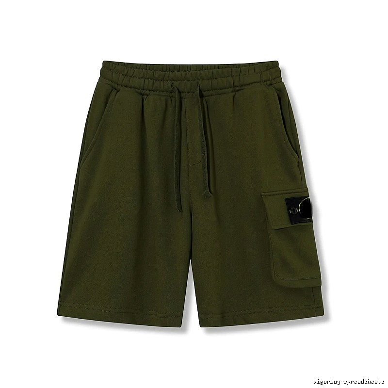 Stone Island military green work-style shorts