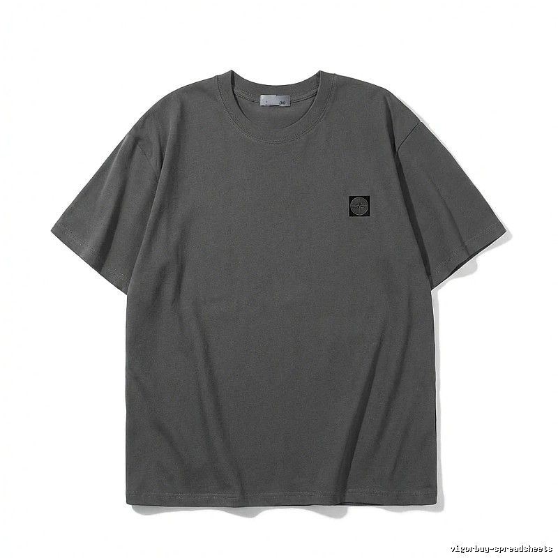 Stone Island minimalist style dark gray T-shirt