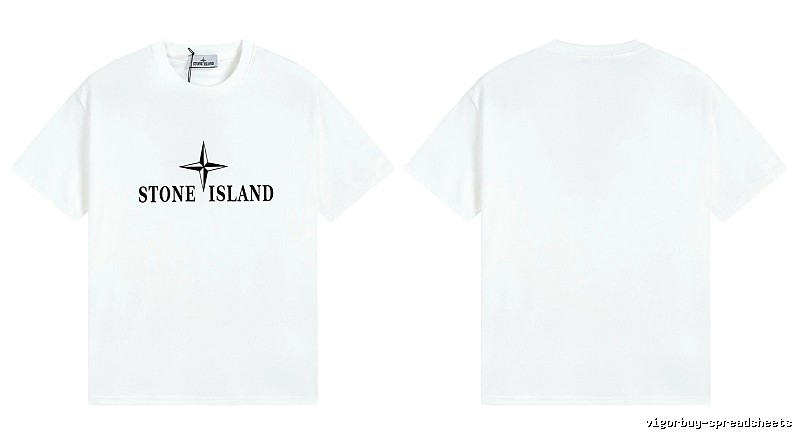 Stone Island Printed Street Style White T-Shirt