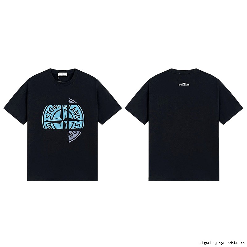 Stone Island Split Compass Street Style Black T-Shirt
