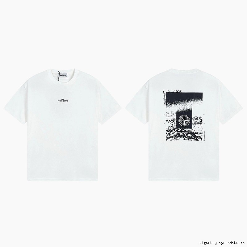 Stone Island Spring Summer Printed Street Style White T-Shirt