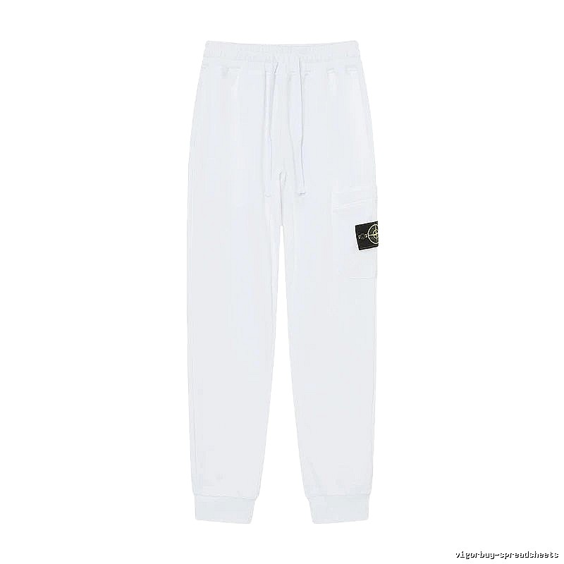 StoneIsland Badge Workwear Style White Sweatpants