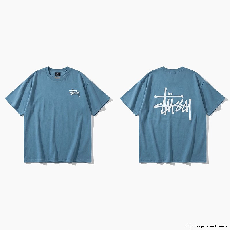Stussy basic simple style blue T-shirt