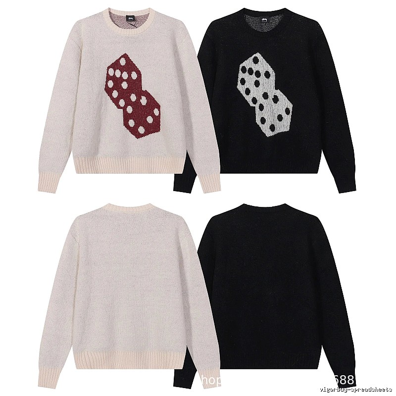Stussy Black Swirl Graphic SweatShirt Logo Detail